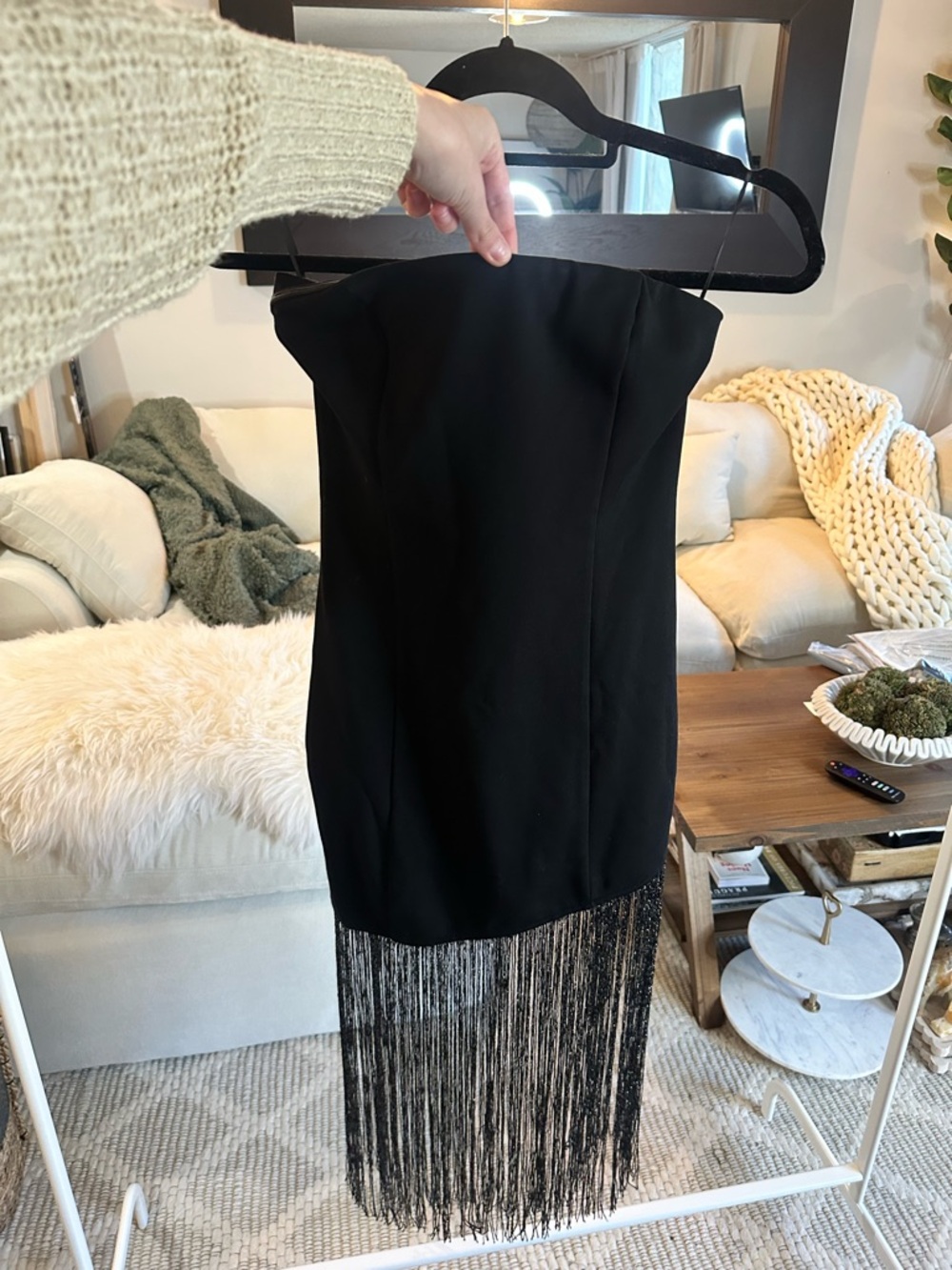 Superdown Cleo Strapless Fringe Dress S - Picture 3 of 10